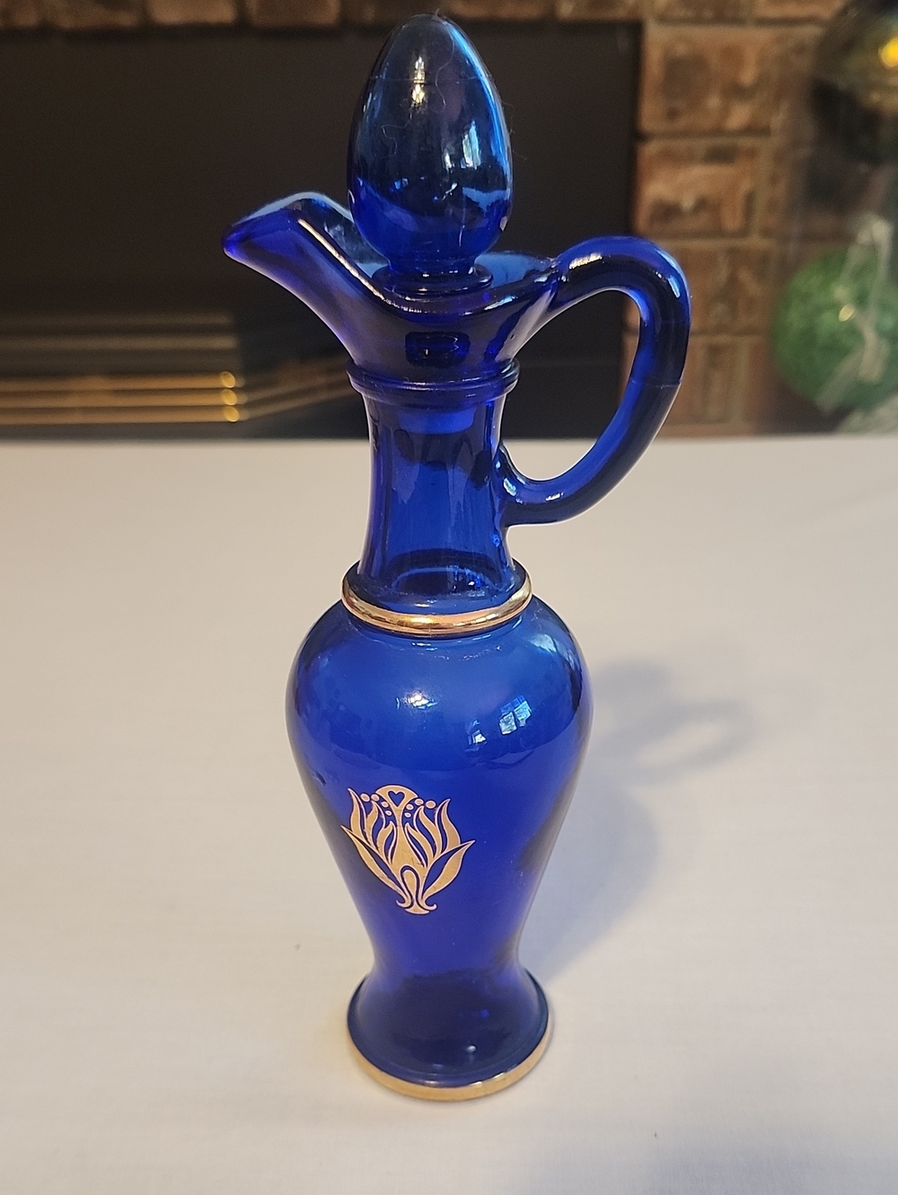 Vintage Avon Skin-So-Soft Pitcher Decanter Genie Collectable Colbalt Blue -Empty